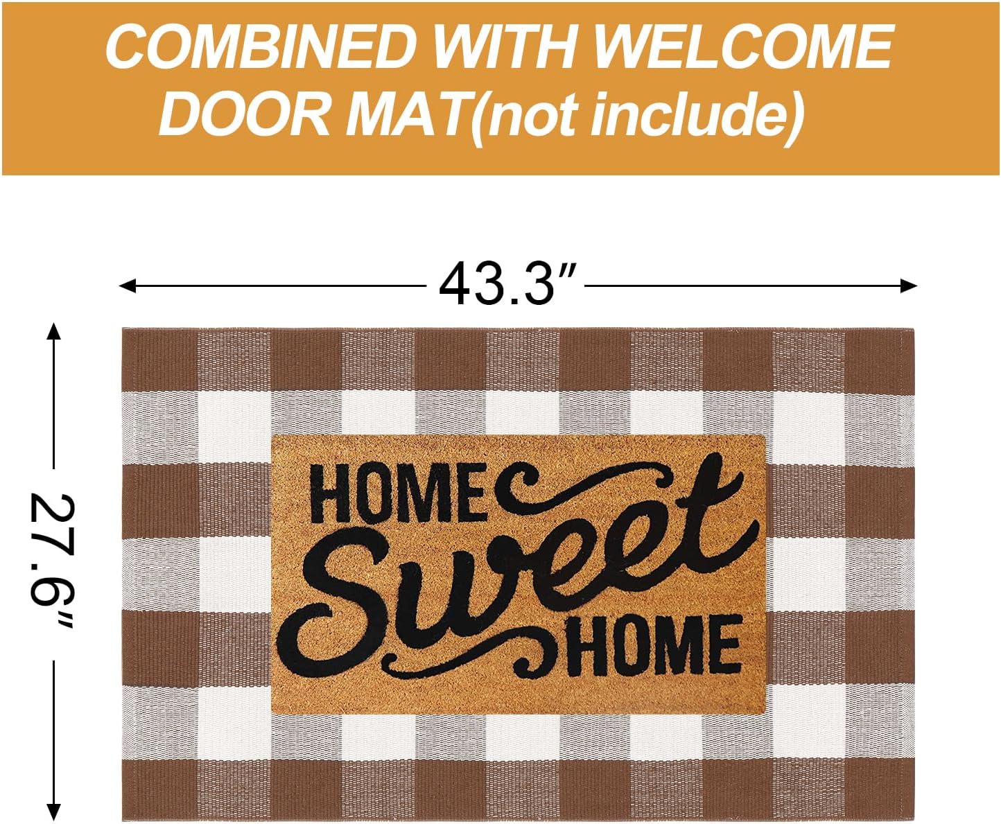 Collive Buffalo Plaid Checkered Outdoor Rug 275x43 Inches