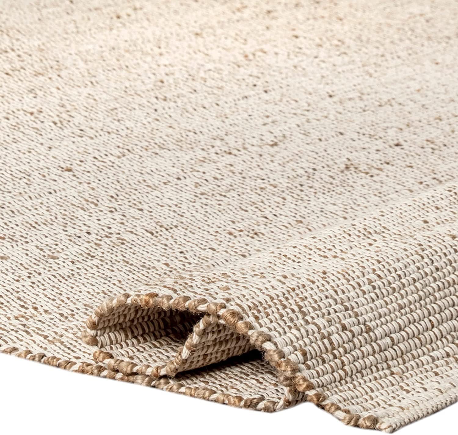 FRELISH DECOR Handwoven Jute Cotton Area Rug 2x3