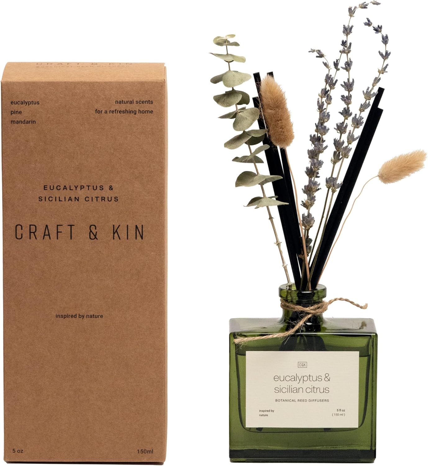 Craft Kin Reed Diffuser Set with Dried Flowers and Room Spray