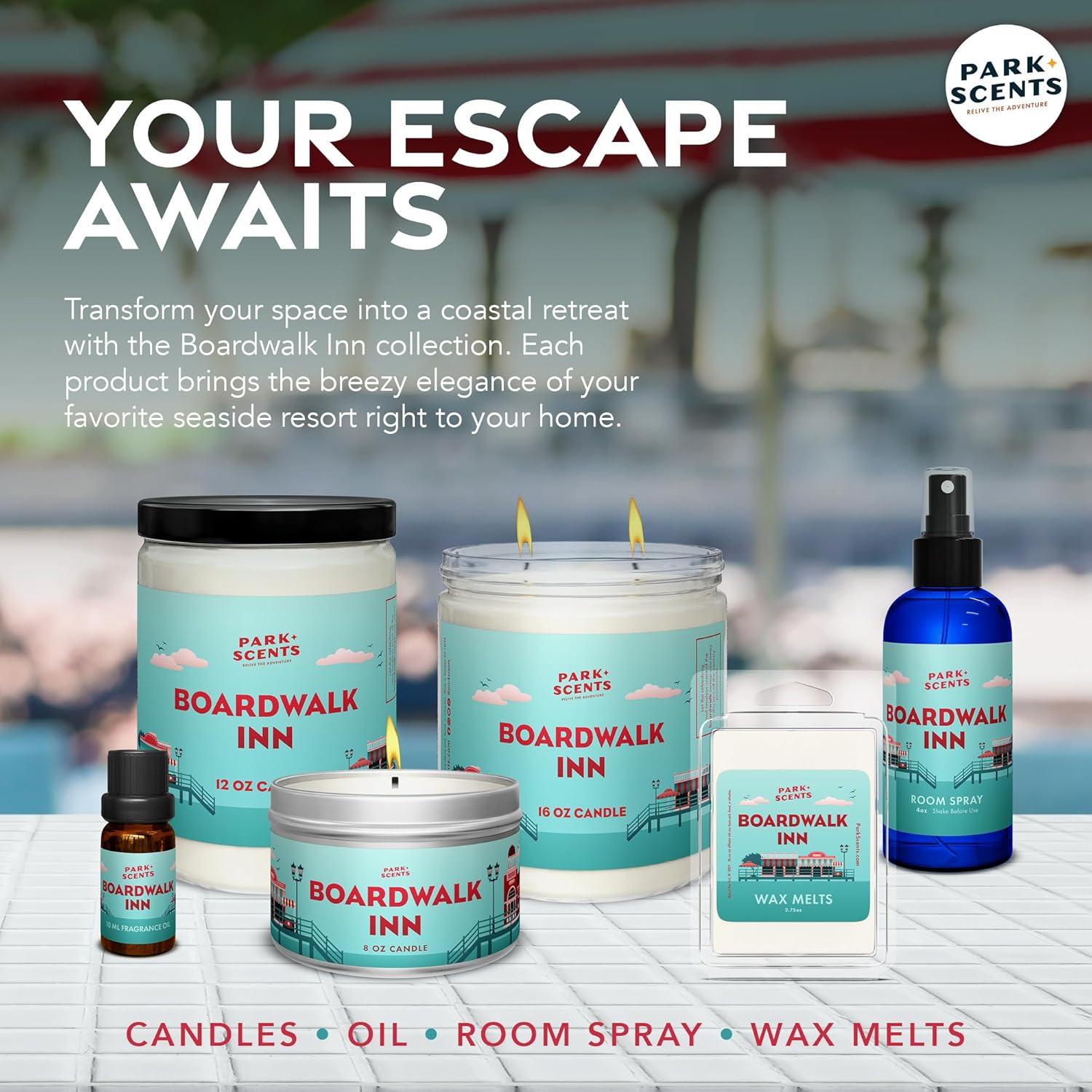 Boardwalk Inn Inspired Luxury Fragrance Room Spray Bergamot Thyme Chrysanthemum Jasmine White Tea 4oz