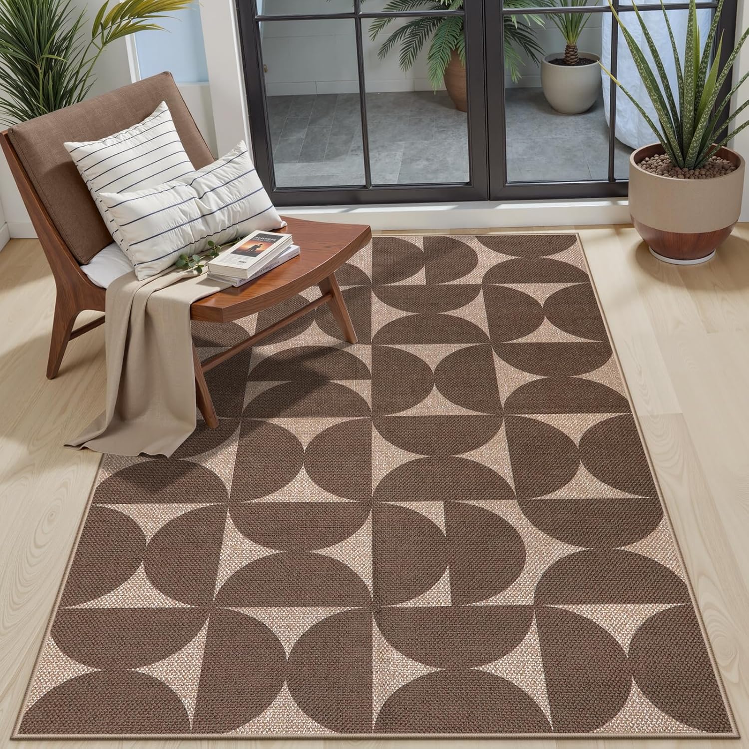 Lahome Modern Geometric Jute Washable Rugs 3x5