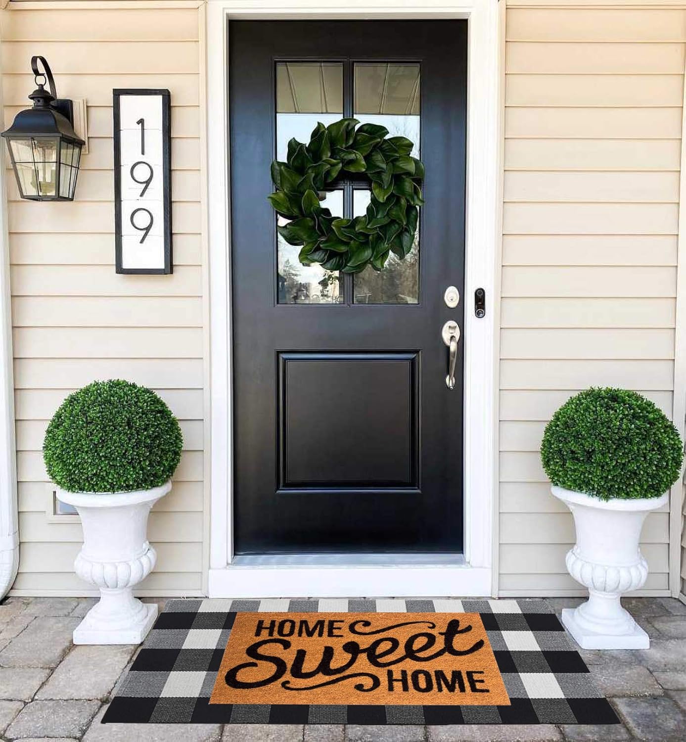 Winwinplus Buffalo Check Rug 236 x 512 Inch Cotton Washable Doormat for Home