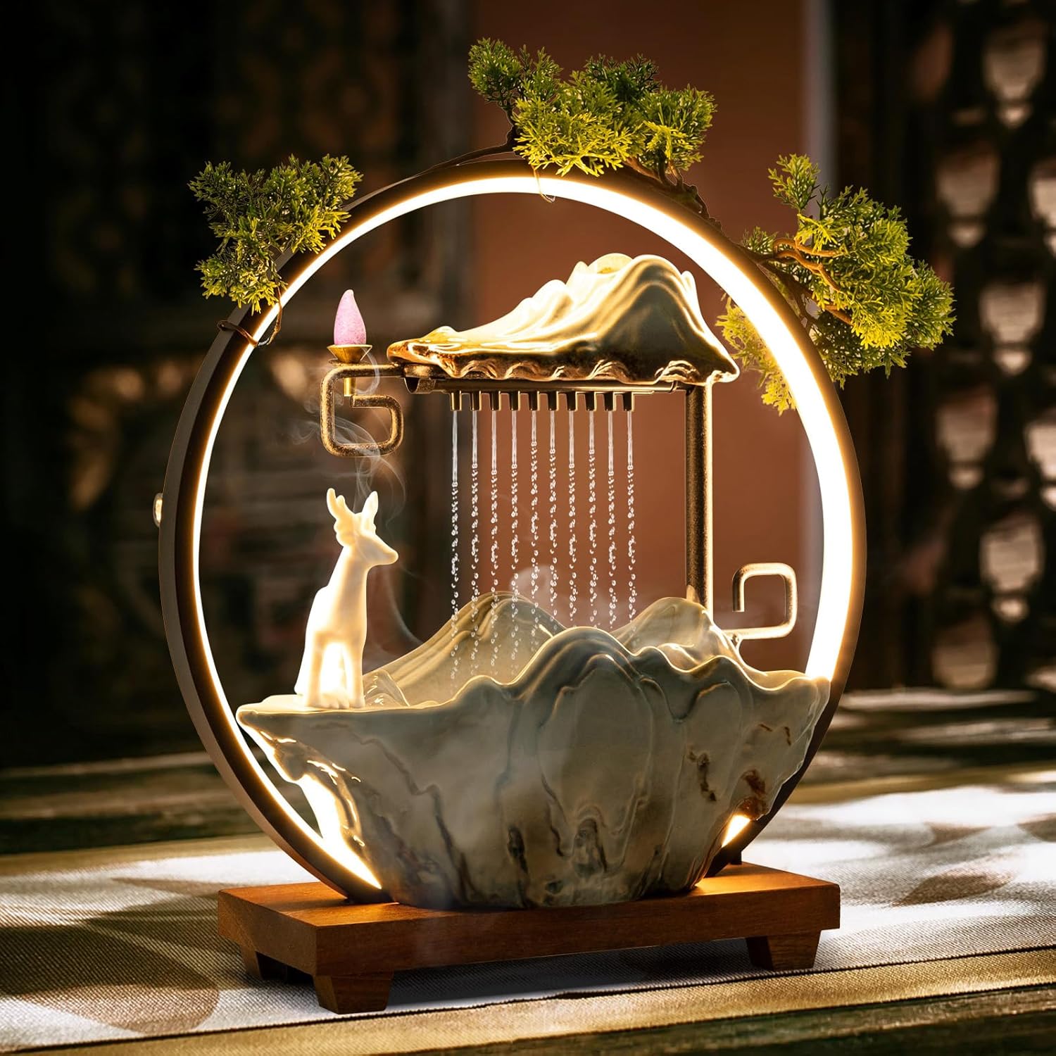 Tapischion Tabletop Fountain with Light Atomizer