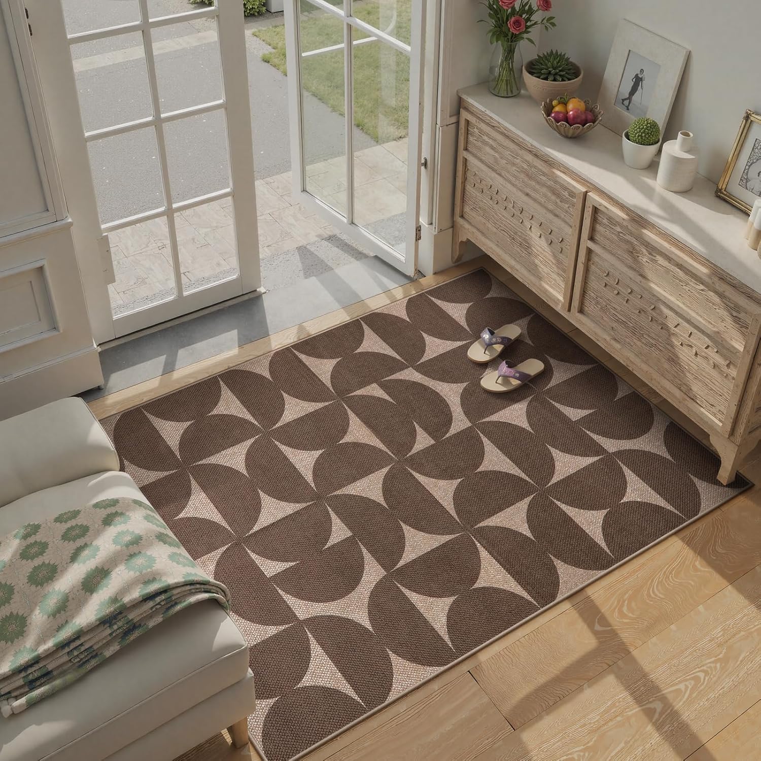 Lahome Modern Geometric Jute Washable Rugs 3x5
