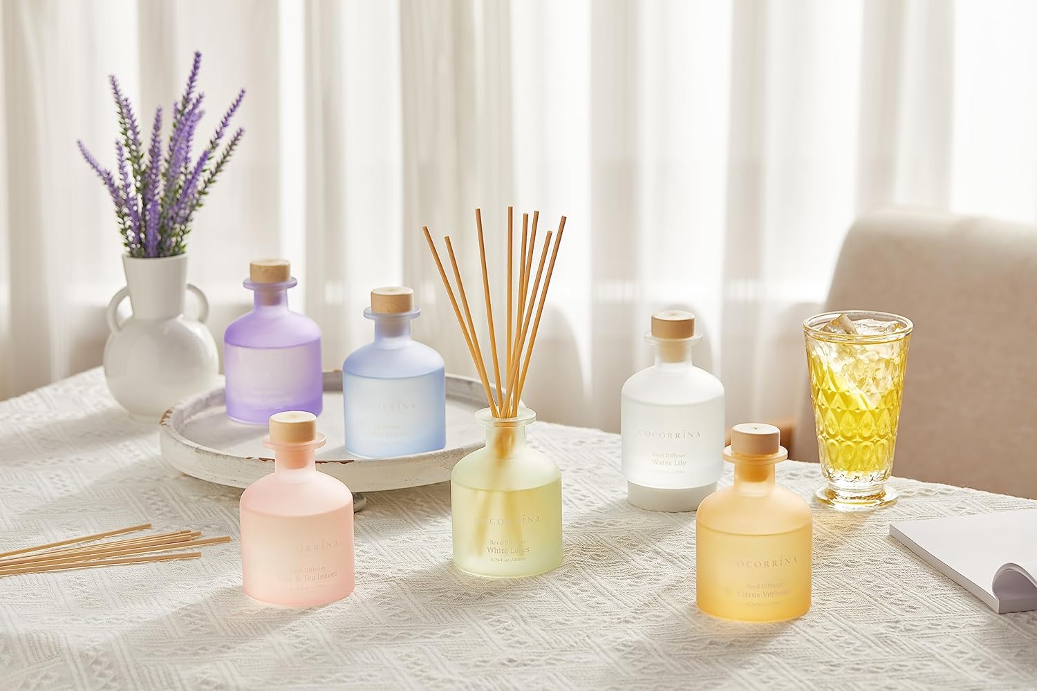 Cocorrina Reed Diffuser - White Lotus 676oz Set