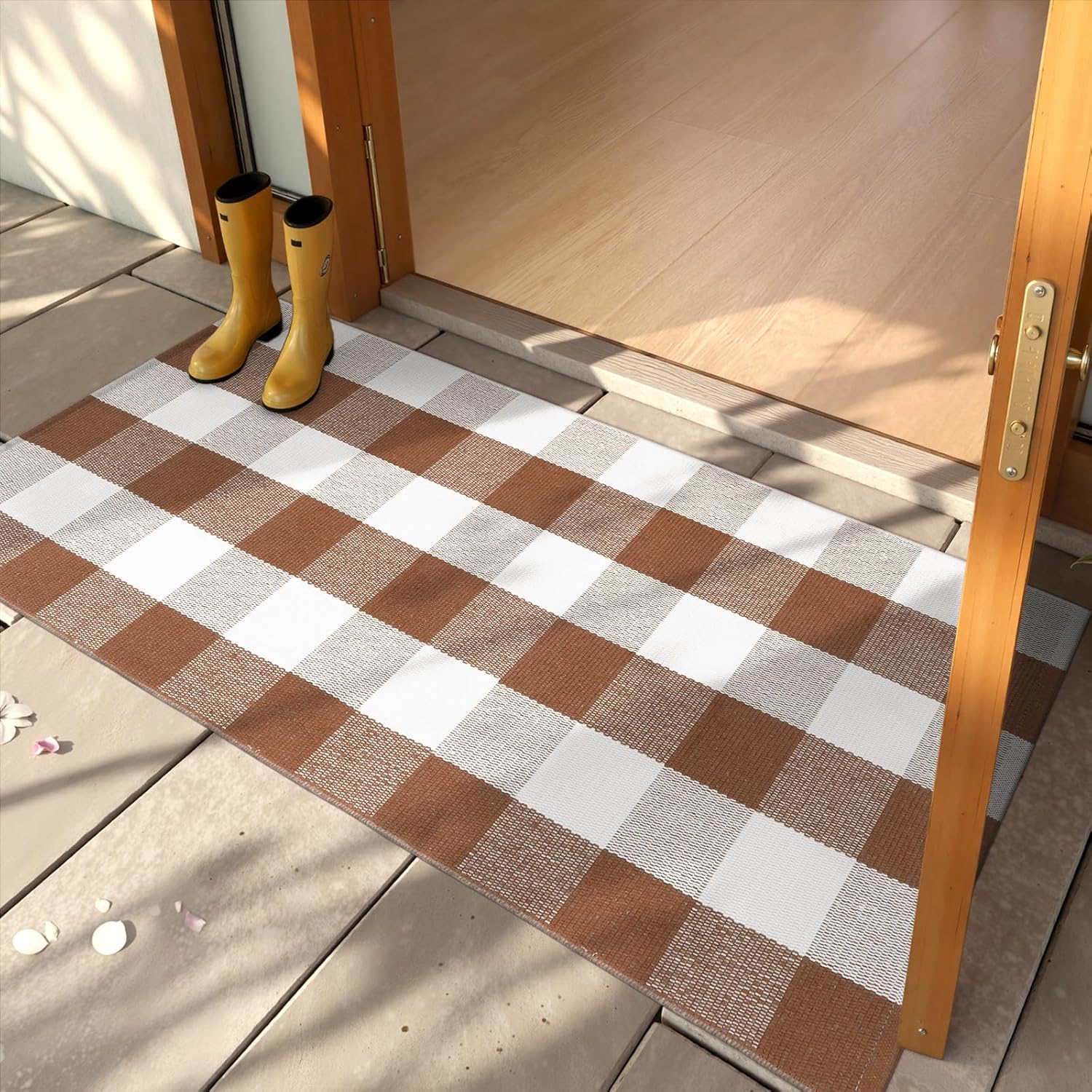 OJIA Buffalo Plaid Checkered Rug 24x51 Fall Door Mat