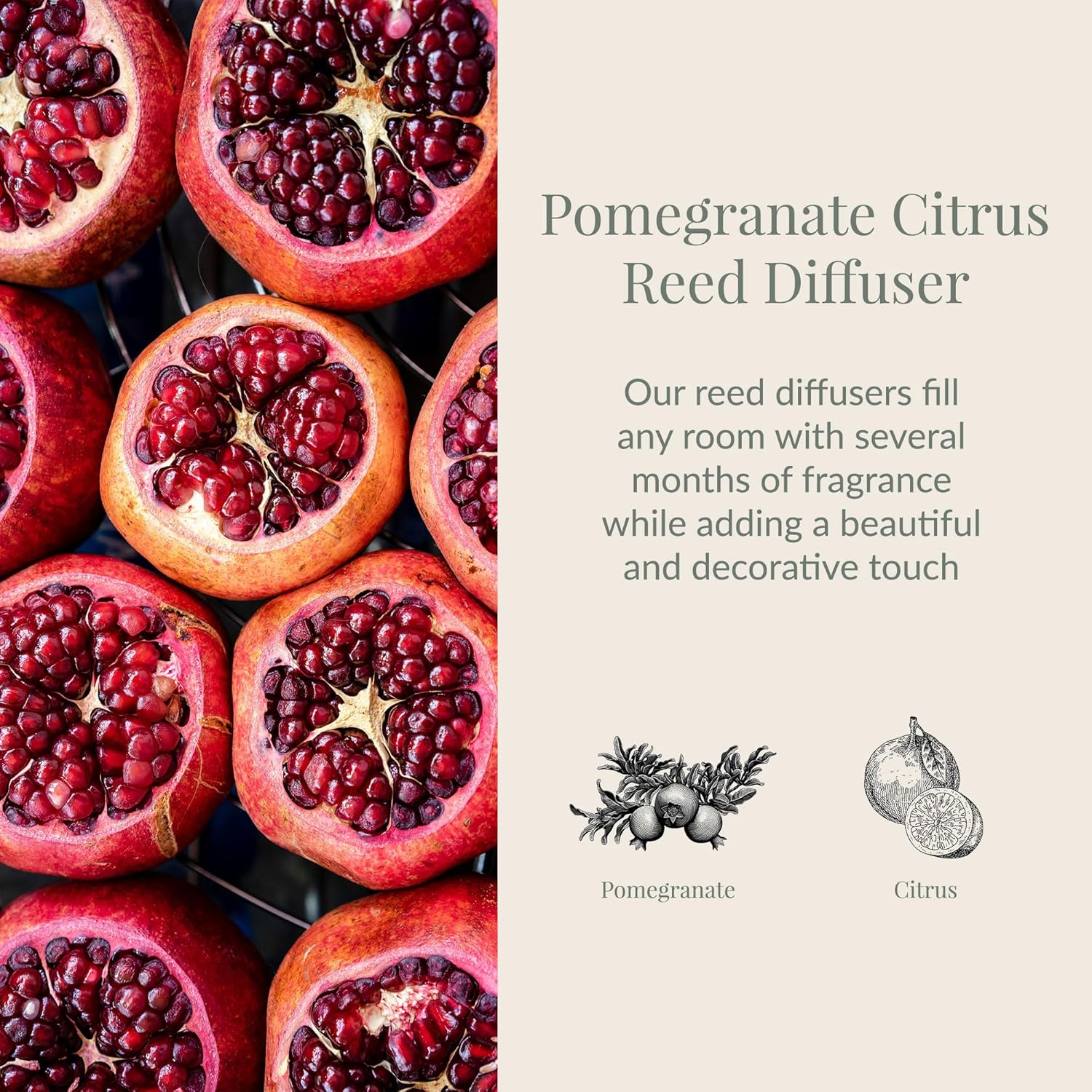 Archipelago Botanicals Pomegranate Citrus Reed Diffuser Set
