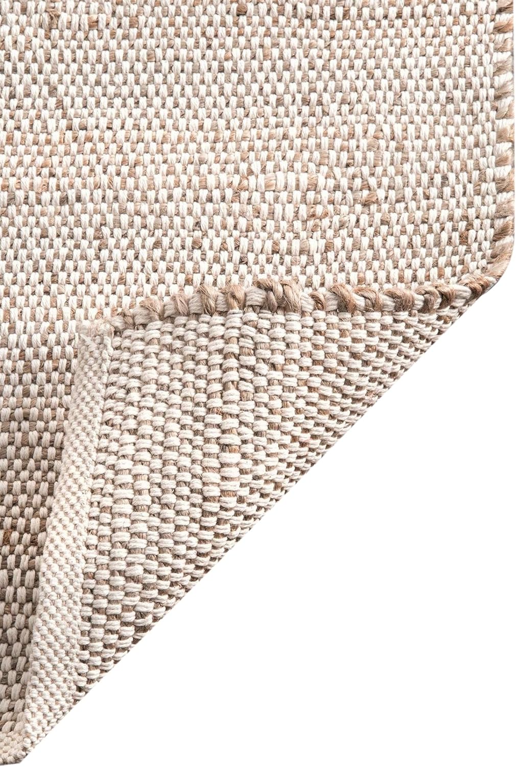 FRELISH DECOR Handwoven Jute Cotton Area Rug 2x3