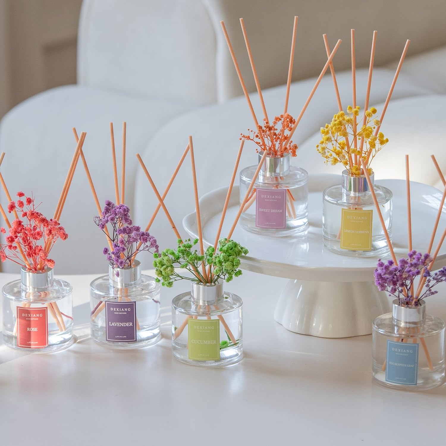 Dexiang 338 Oz Eucalyptus Lemon Verbena Reed Diffuser Set