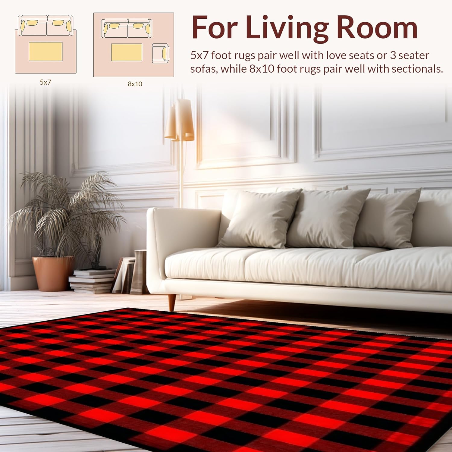 ODIKA Ultra Soft 6x9 Area Rug with Non Slip Design