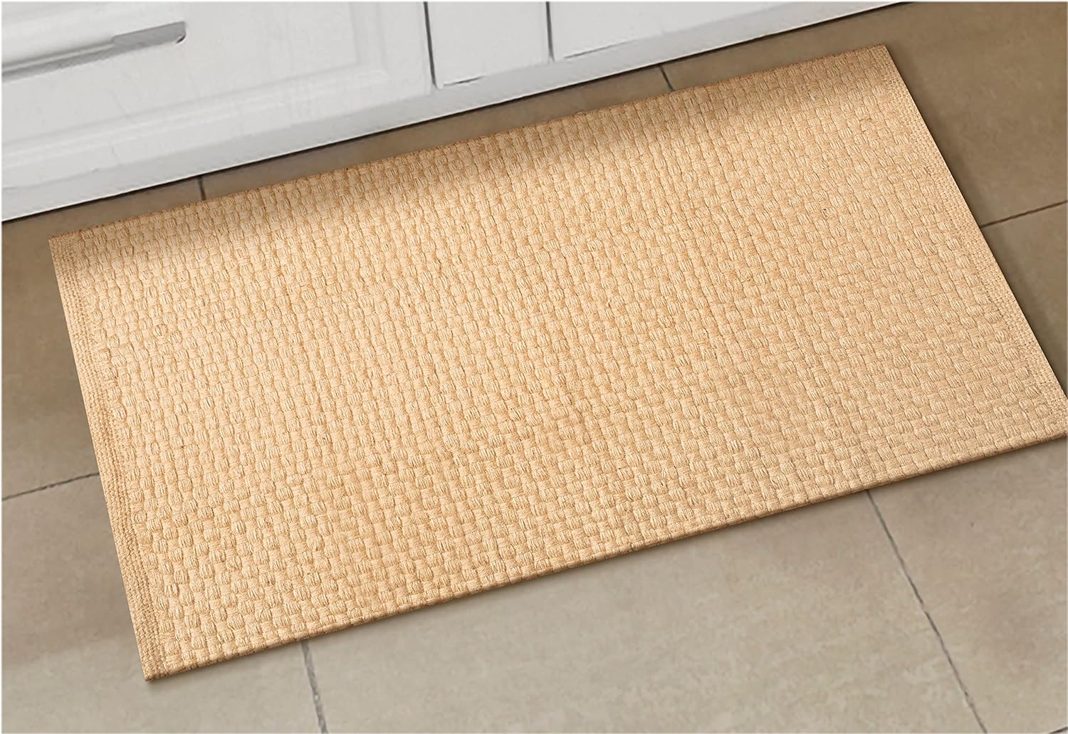 Lightnpro Hand Woven Jute Braided Rug 2x3 Feet Natural Color Reversible
