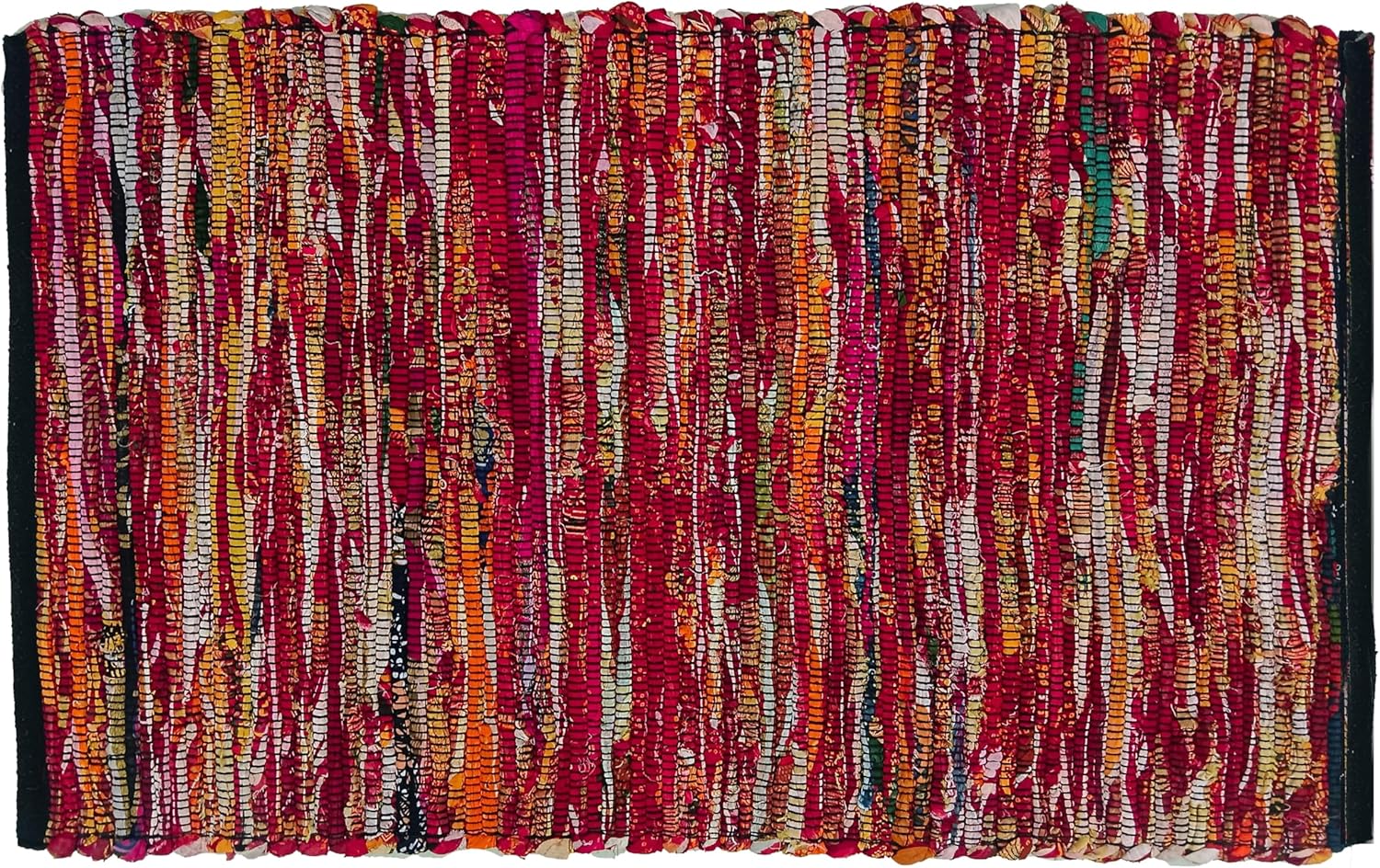 Ramanta Home Cotton Chindi Hand Woven Rug - 2x3 ft Multi Color Reversible Area Rug