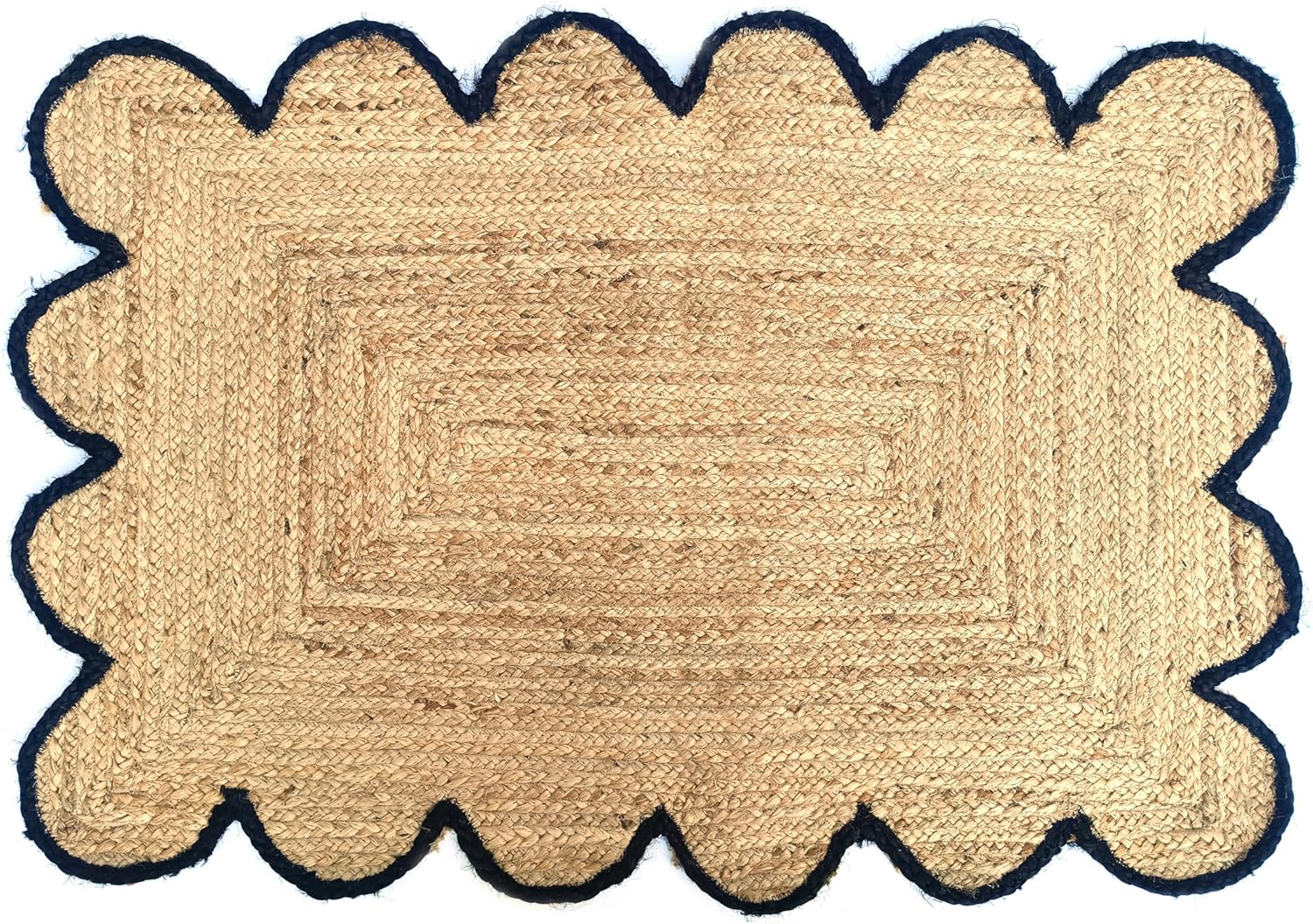 WOODLERY Farmhouse Jute Area Rug Doormat