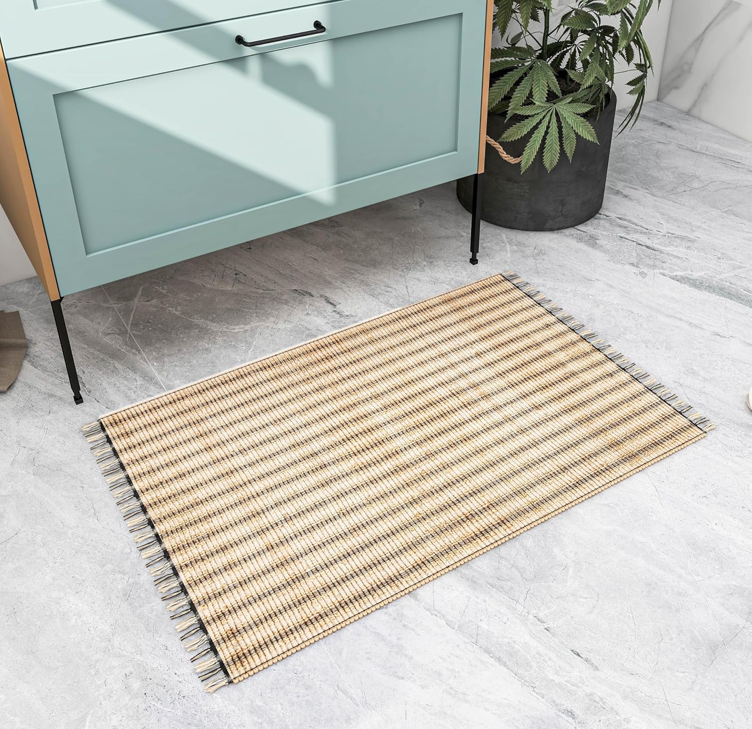 Eco Crave Natural Jute Braided 2x3 ft Entryway Rug