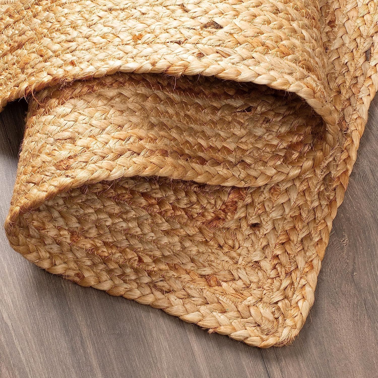 Kema Hand Woven Jute Braided Rug 2x3 Natural