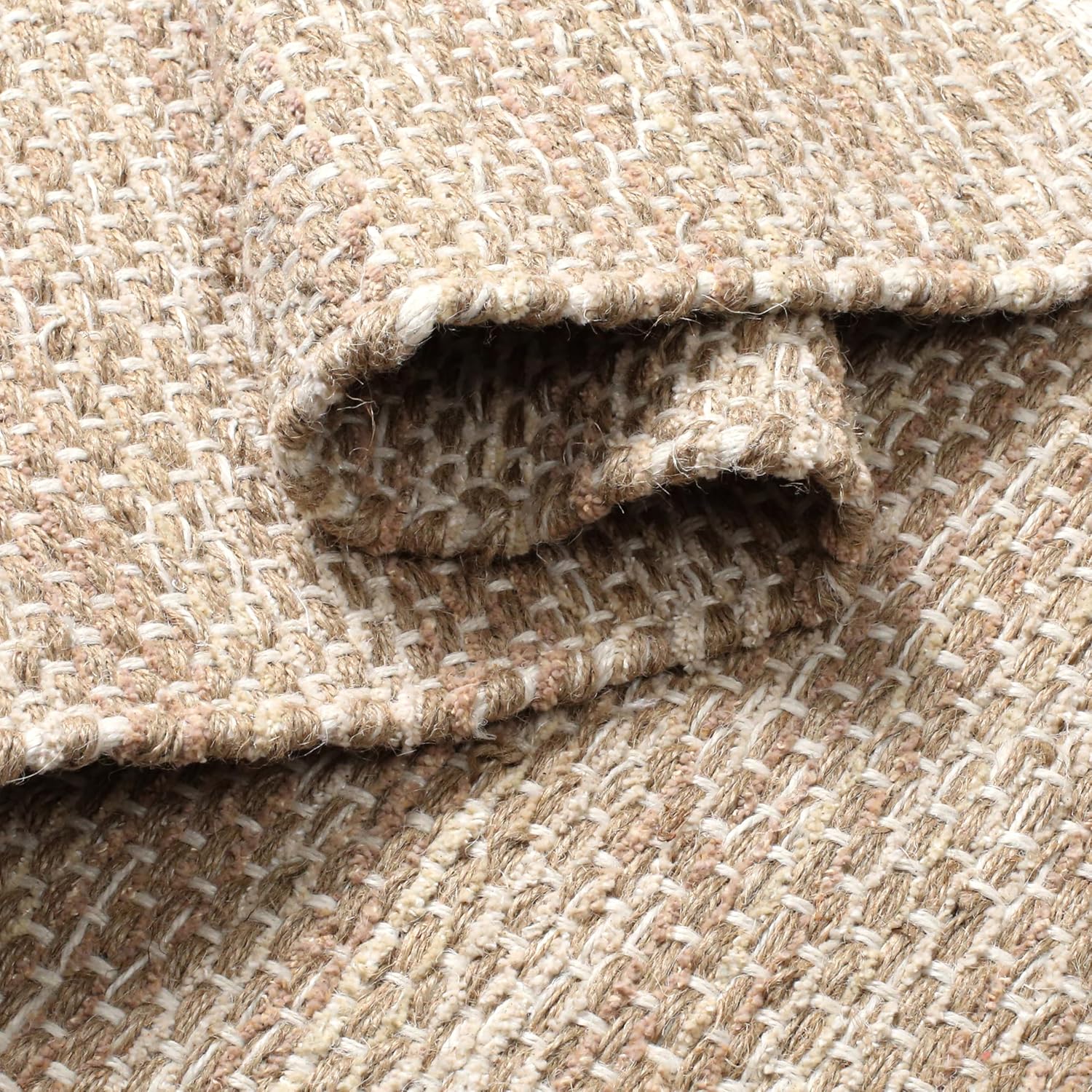 Hausattire Jute Woven 2x3 Area Rug - Natural Beige