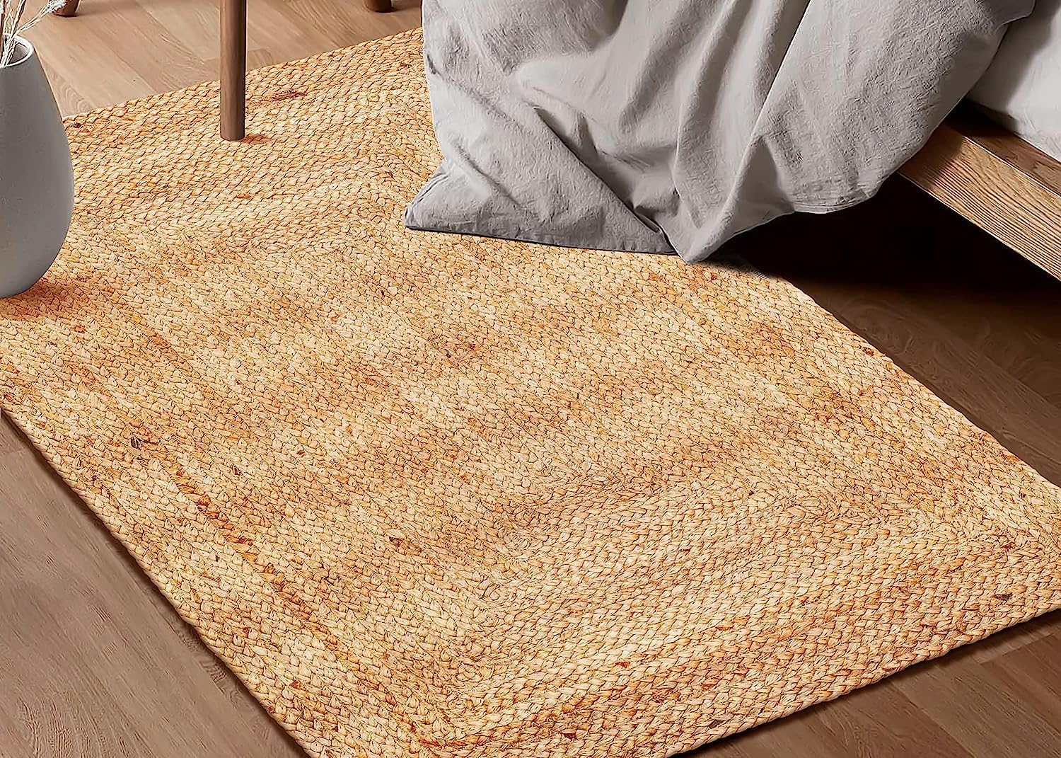 Kema Hand Woven Jute Braided Rug 2x3 Natural