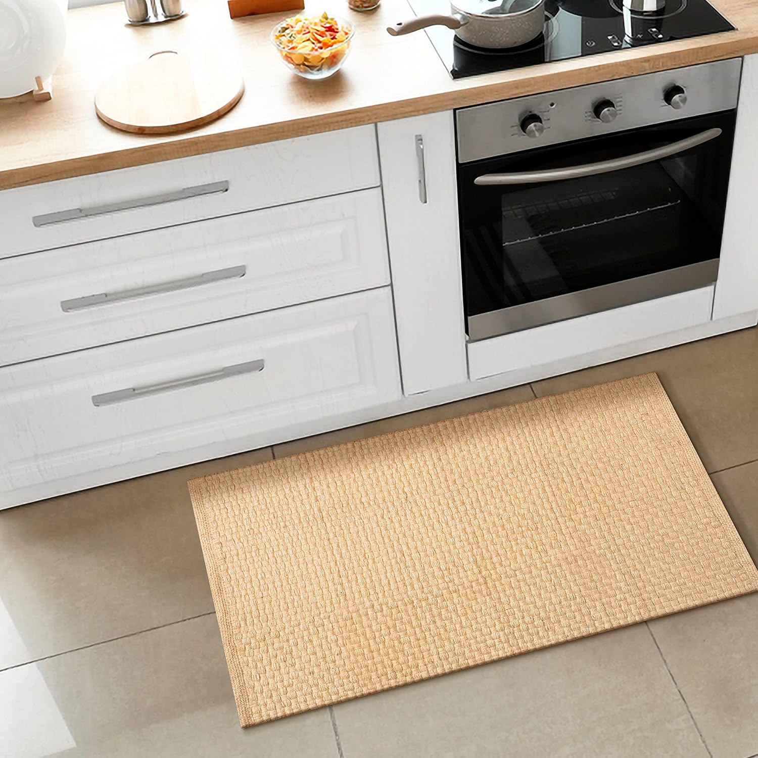 Lightnpro Hand Woven Jute Braided Rug 2x3 Feet Natural Color Reversible