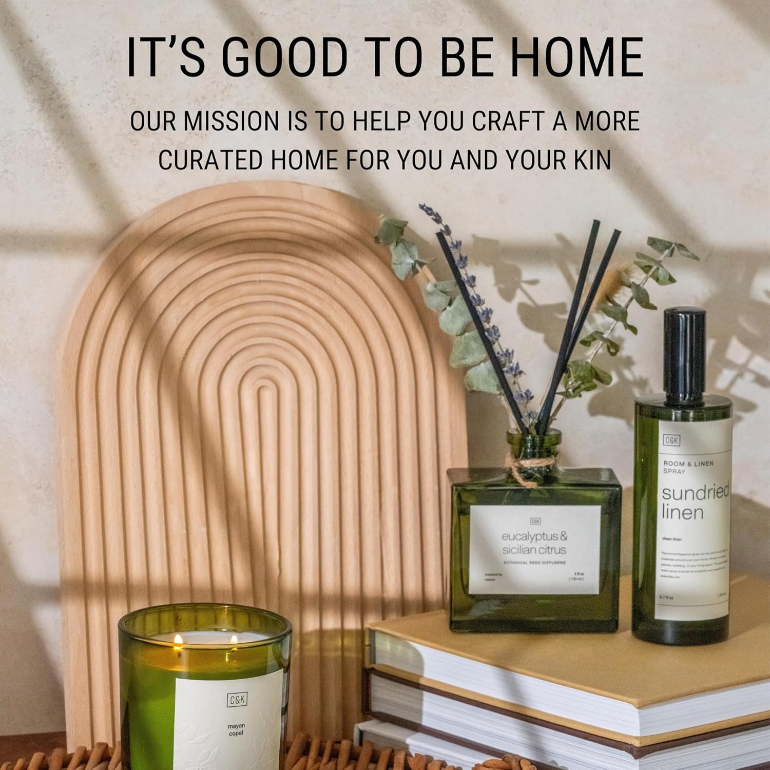 Craft Kin Reed Diffuser Set with Dried Flowers and Room Spray