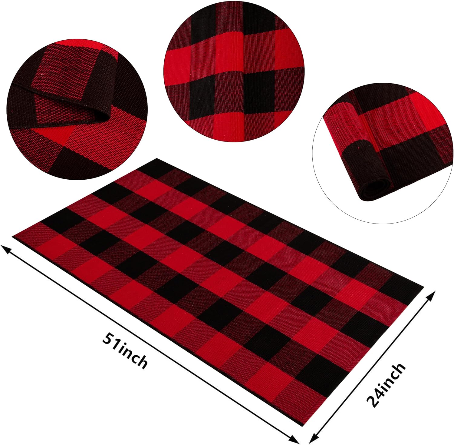 Christmas Buffalo Plaid Outdoor Rug 2x43