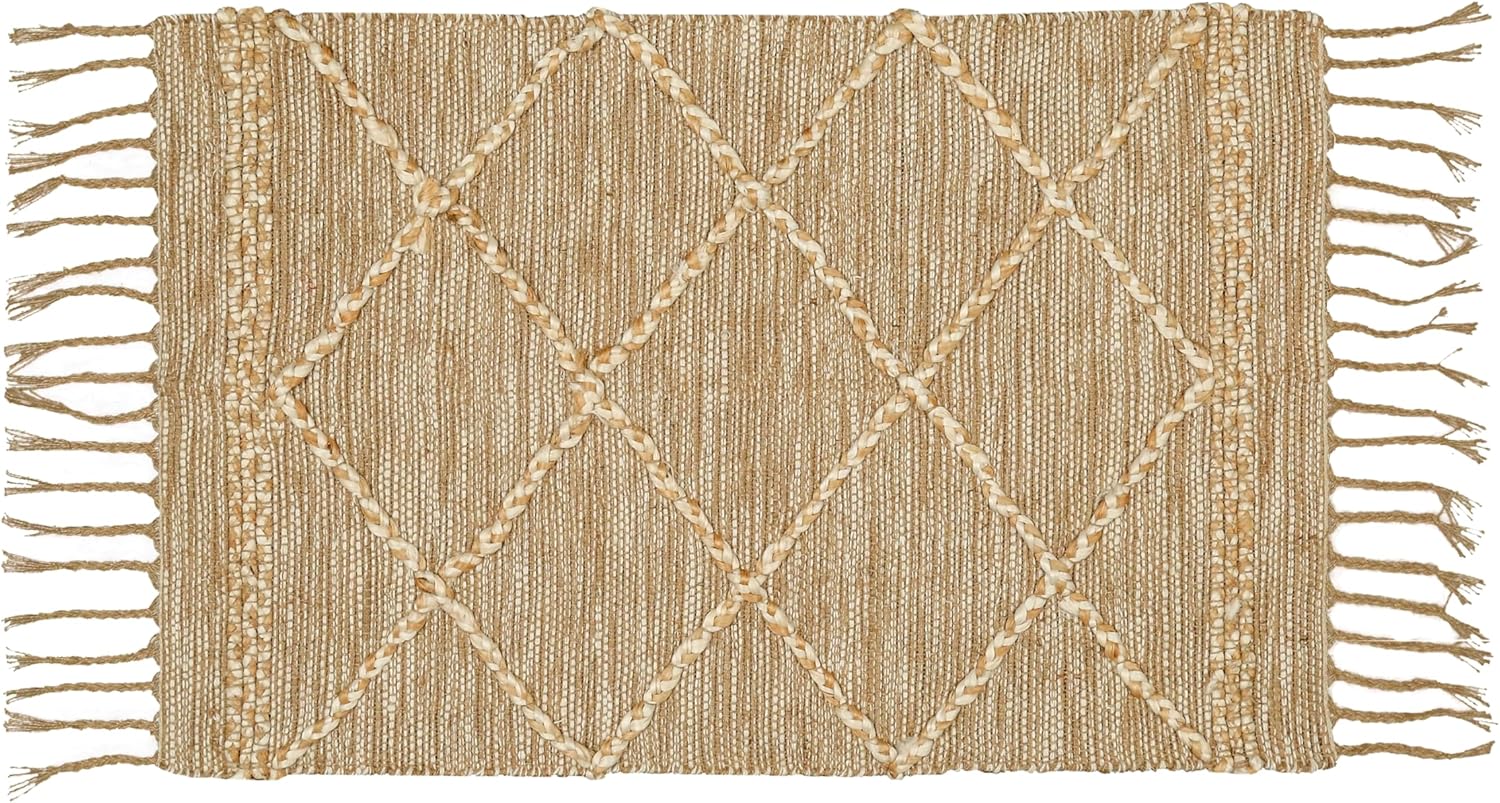 Hausattire Jute Boho Rug 2x3 Natural Beige