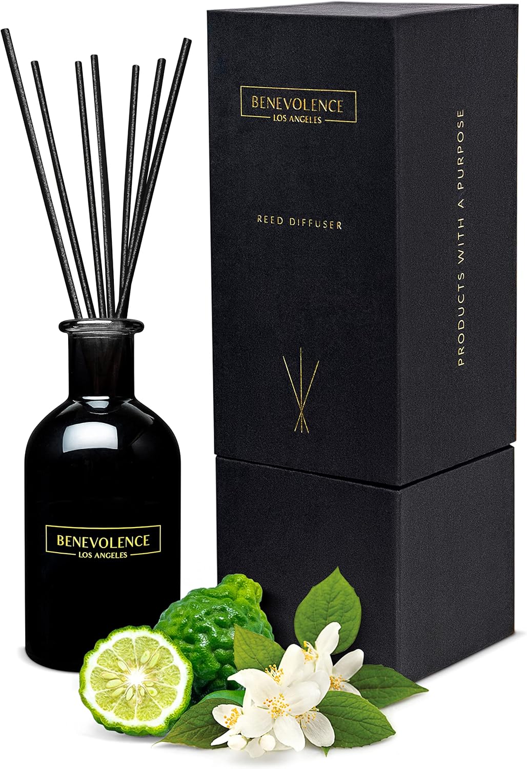 Benevolence LA Bergamot Jasmine Reed Diffuser Set