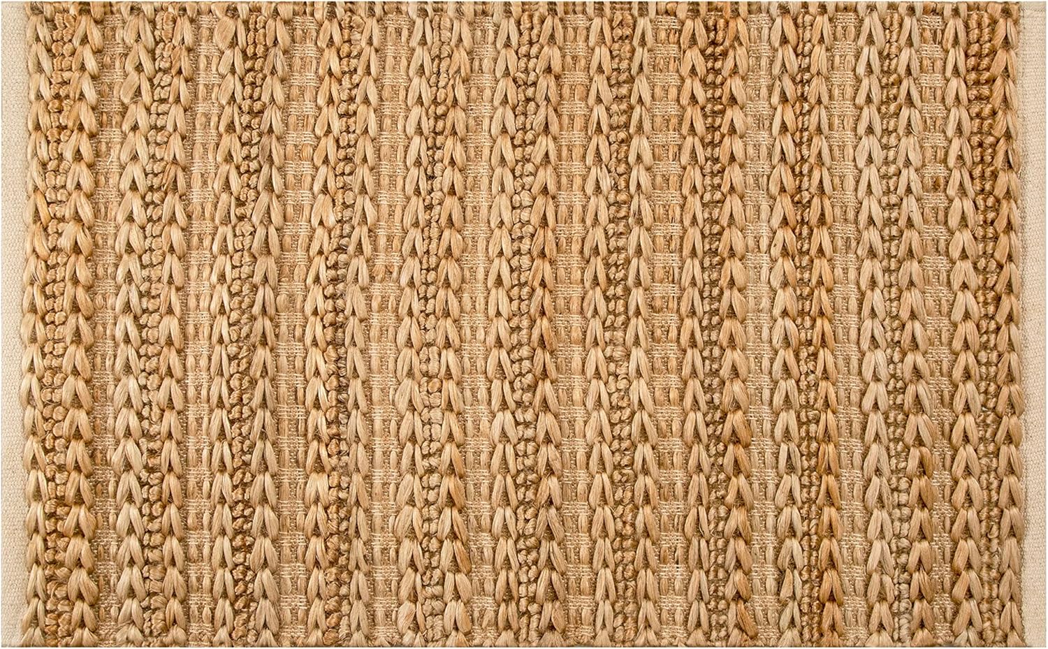 Handmade Jute Cotton Rug 2x3 Ft Reversible Farmhouse Decor