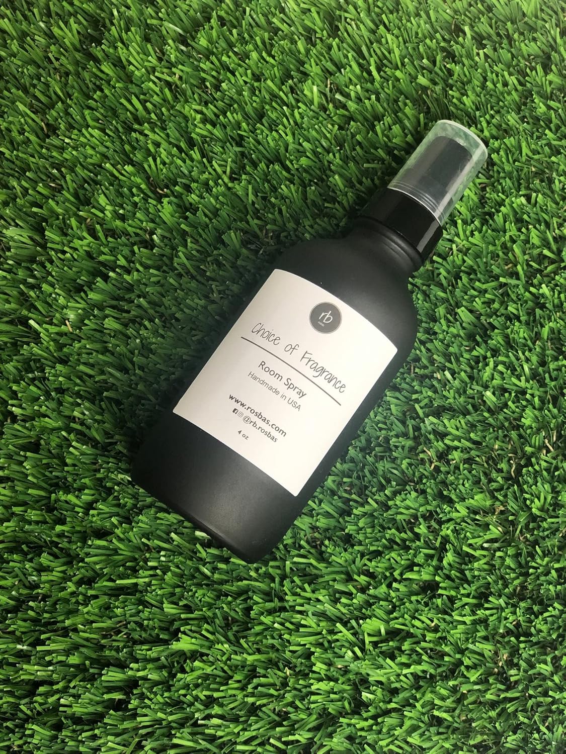 Rosbas Room Spray Palo Santo Scented 4 oz Matte Black Glass Bottle