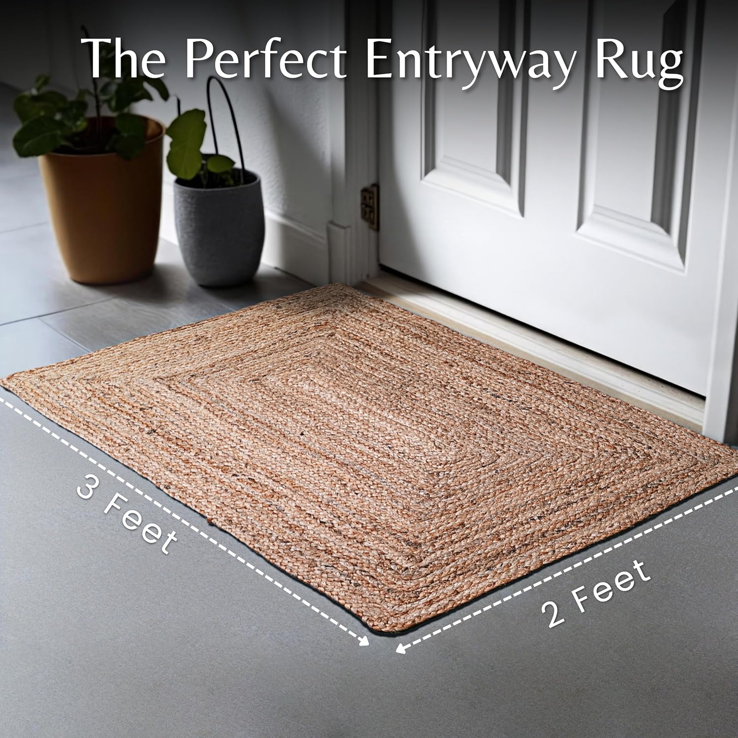 Ramanta Home Hand Woven Jute Braided Rug 24x36 Inch