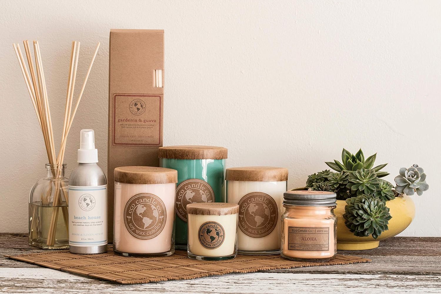 Eco Candle Co Reed Diffuser Set Bonfire 4 oz
