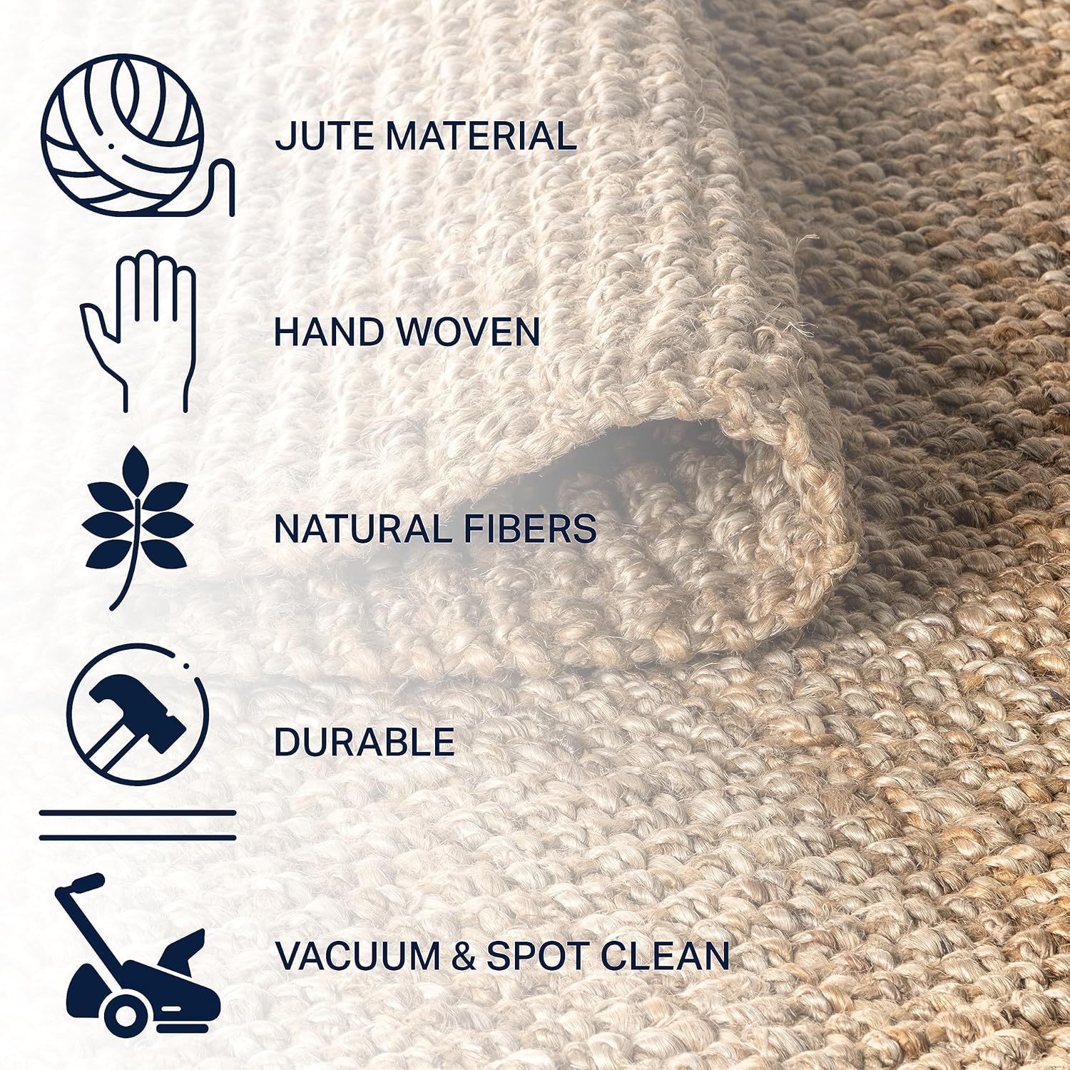 Jonathan Y NRF103A-4 Hand Woven Jute Area Rug with Fringe