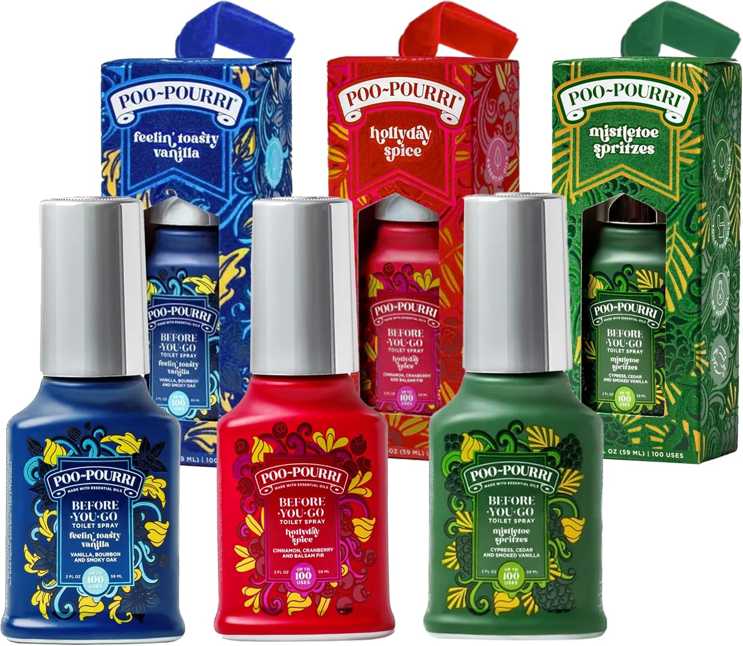 Poo-Pourri Toilet Spray Holiday Pack - 3 Bottles