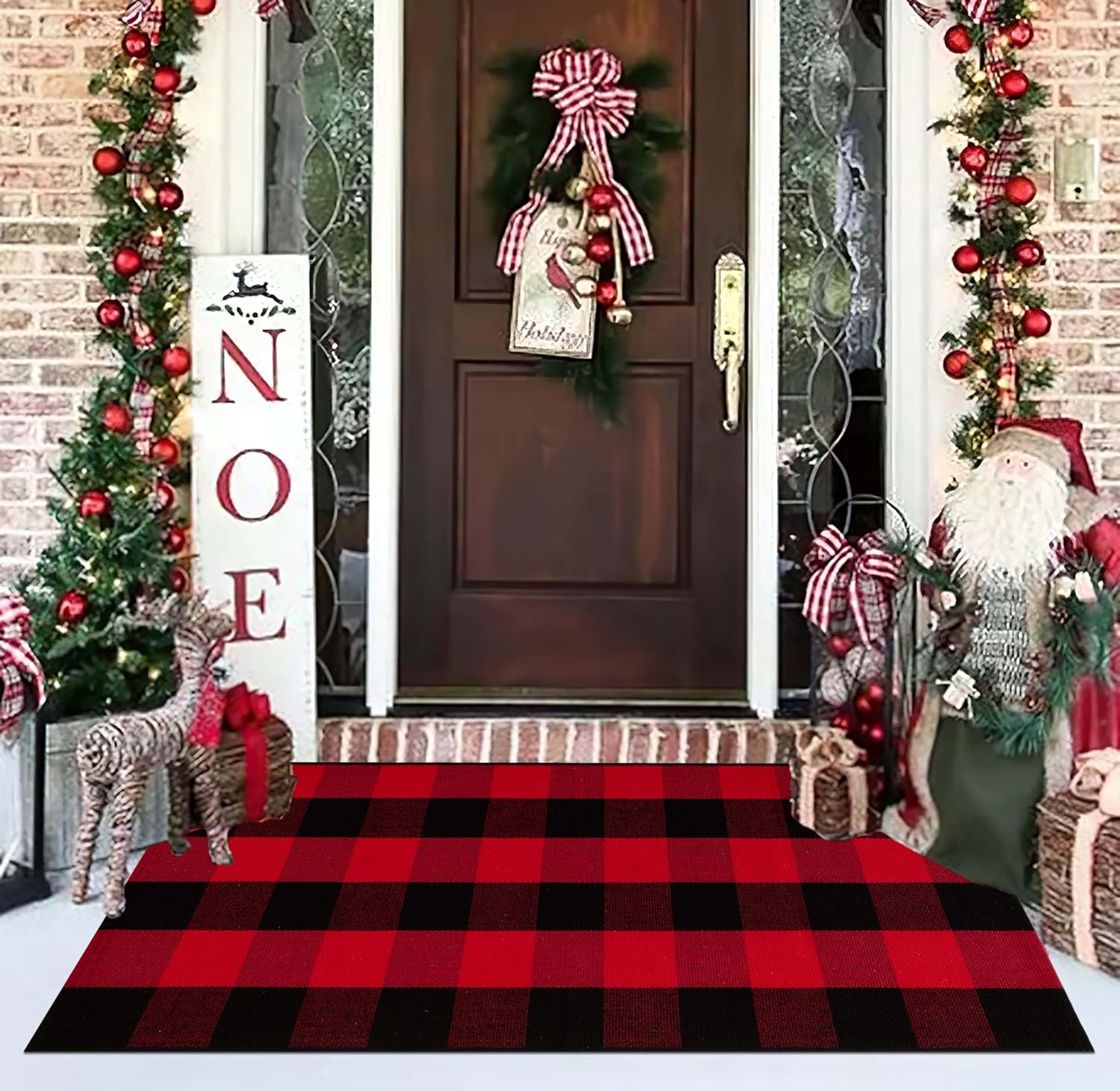 Christmas Buffalo Plaid Outdoor Rug 2x43