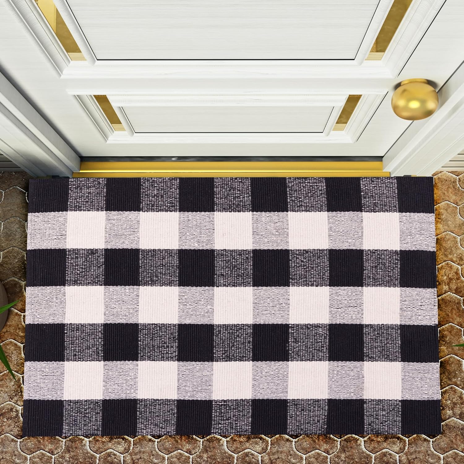 Rajrang Reversible Buffalo Plaid Rug Pack of 2