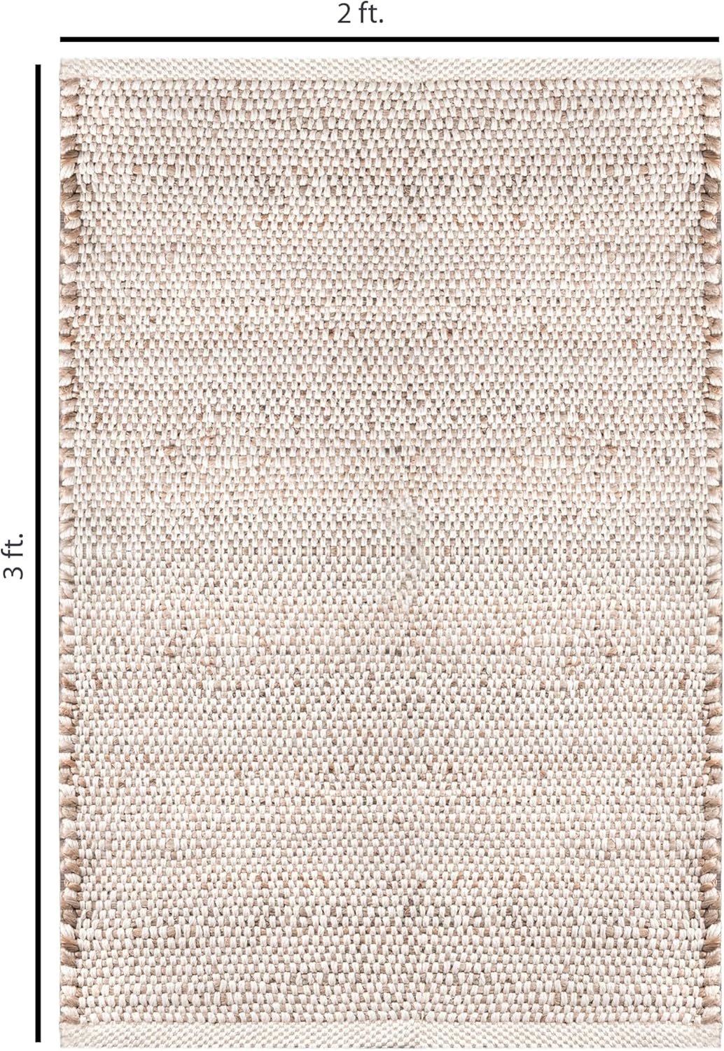 FRELISH DECOR Handwoven Jute Cotton Area Rug 2x3