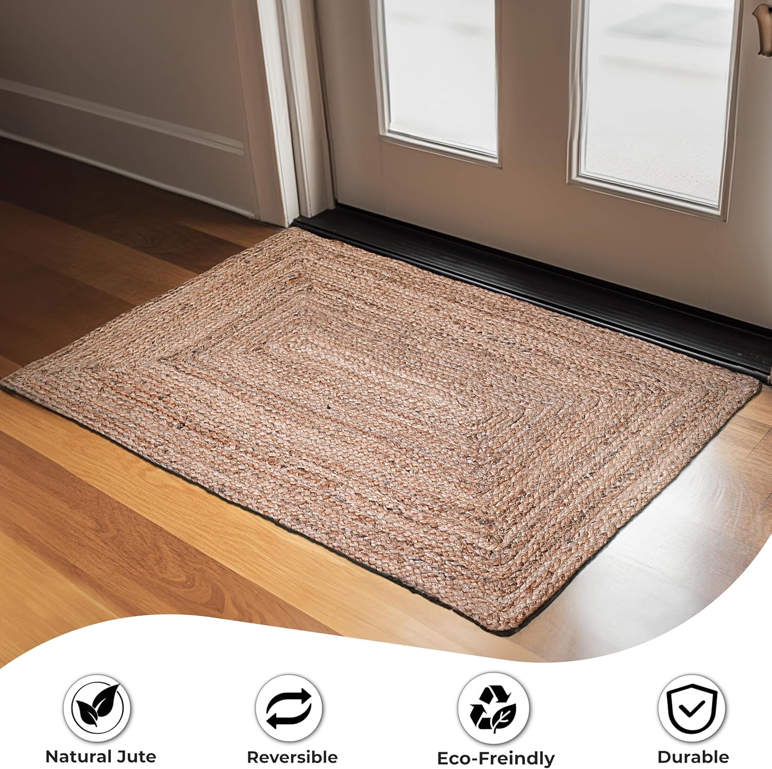 Ramanta Home Hand Woven Jute Braided Rug 24x36 Inch