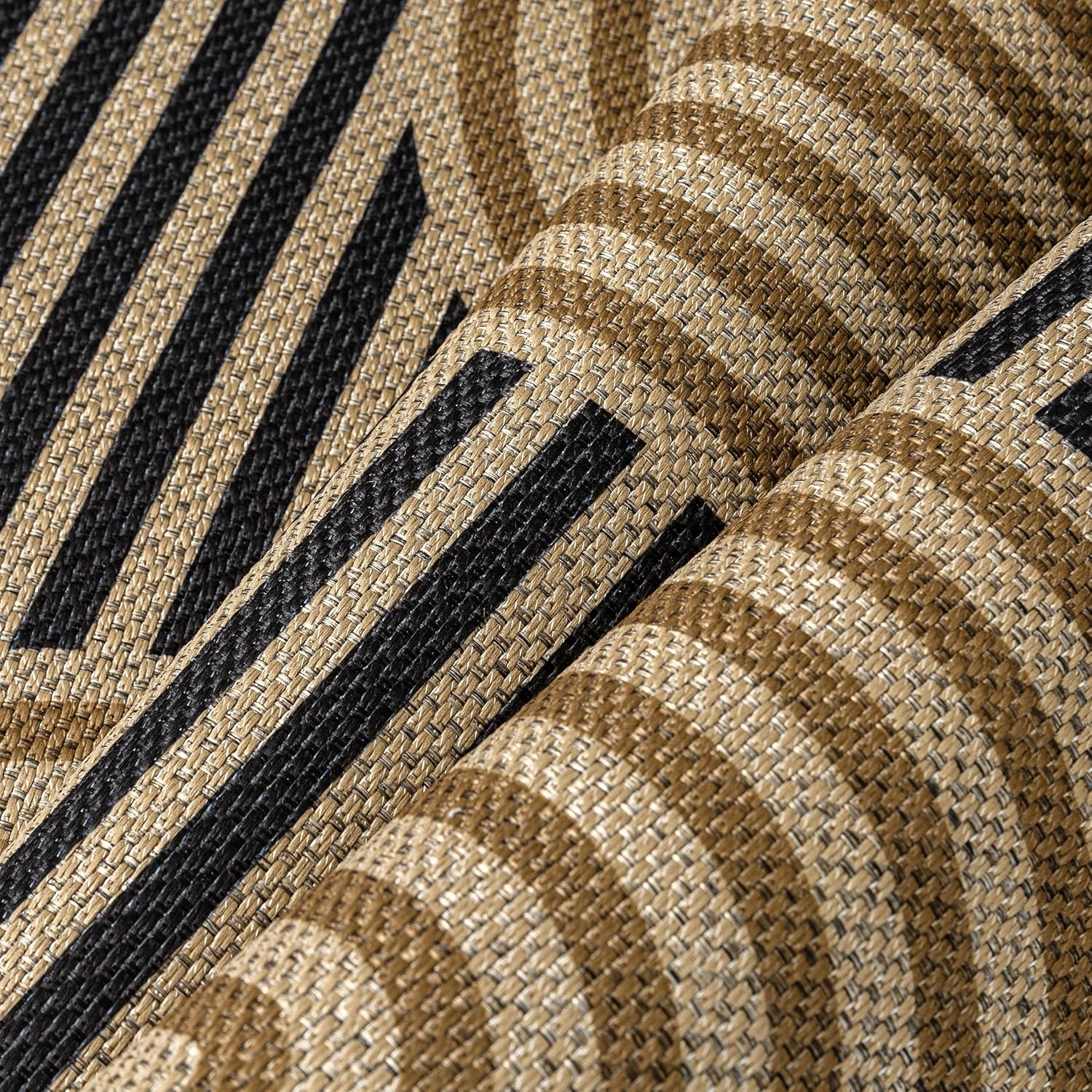 Modern Geometric Jute Inspired Non Slip Area Rug